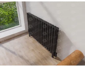 Designer radiators LOJIMAX, collection BELLA DOUBLE LUX, black matte