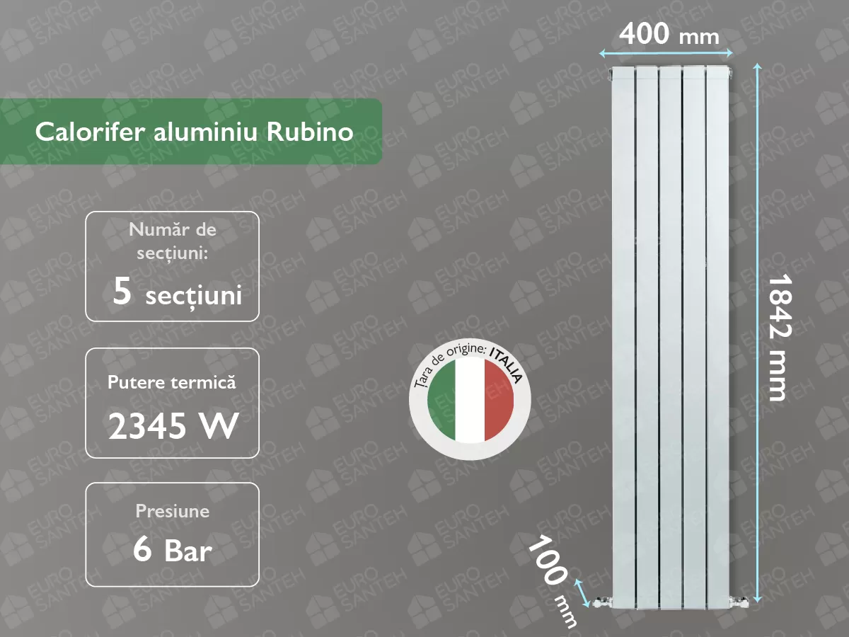 Aluminum radiator Rubino 1800 (5 elem.)