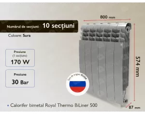 Calorifer bimetal Royal Thermo BiLiner 500 Gri