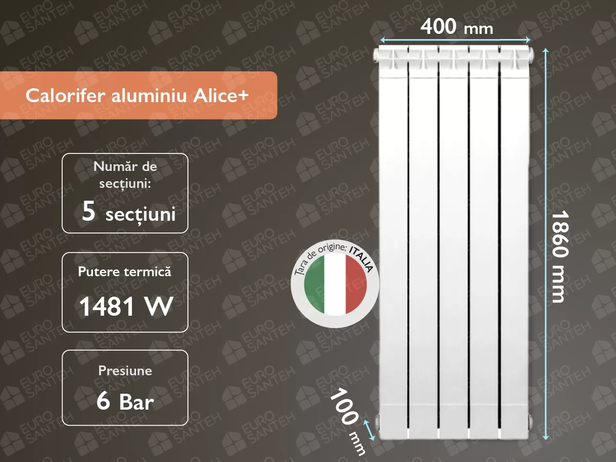 Calorifer aluminiu Alice+ 1800 (5 elem.)