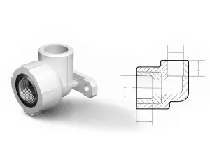 Cot din polipropilena (PPR) cu suport F d.20x1/2 