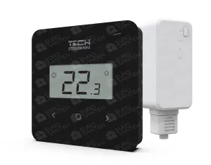 Termostat de cameră fără fir, programabil, cu ciclu săptămânal Tech EU T-2.2 (negru)