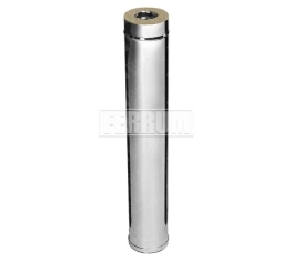 Труба дымоходная утеплённая FERRUM д.150-210 мм, L-1000 мм (inox 430/0,5 мм)