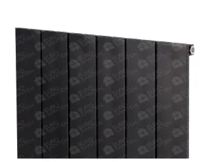 Designer radiator LOJIMAX, collection  KALSEDON height 800 mm. width 1705 mm. black mat