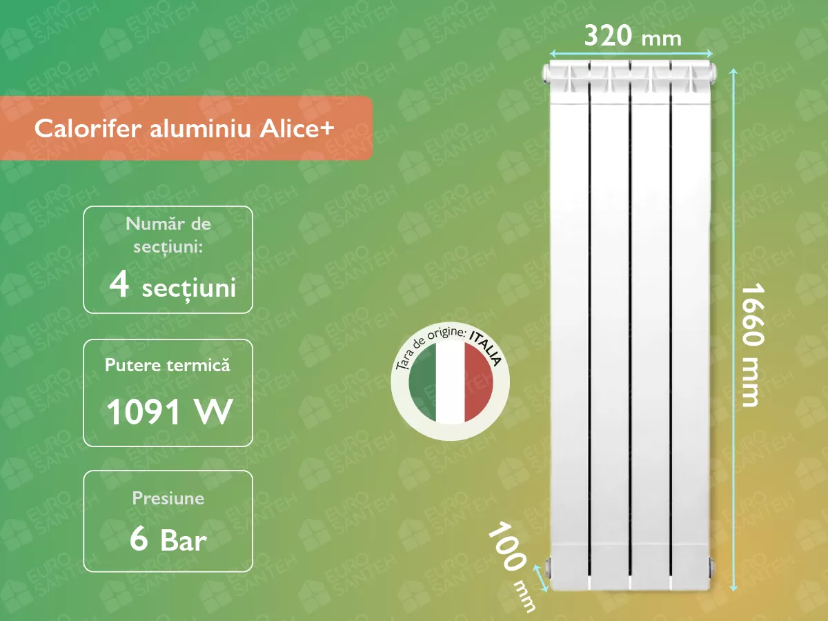 Aluminum radiator Alice+ 1600 (4 elem.)