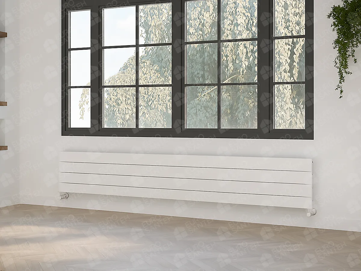 ALUMINUM HORIZONTAL RADIATOR FLAT HRZ height 1100 mm. width 394 mm. white mat