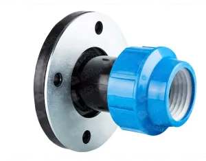 Compression adapter with flange PN 10 bar, d. 63 x 2" (4 hole flange)