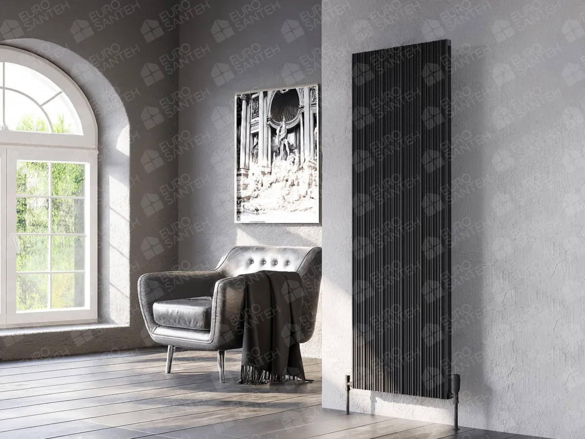 Дизайнерский радиатор LOJIMAX, коллекция BAMBOO DOUBLE Высота 300 мм. Ширина 239 мм. BLACK MATT ANODISING