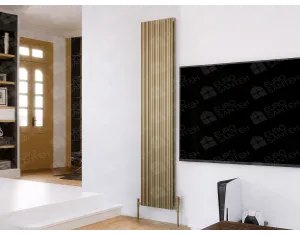 Designer radiator LOJIMAX BAMBOO DOUBLE collection 1800x359 mm, Inox Matt Anodising
