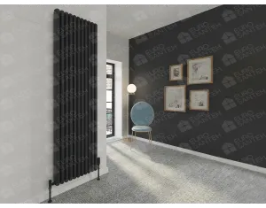Designer radiators LOJIMAX, CAST PLUS collection, black matte