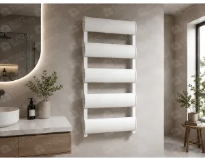 Designer towel warmer LOJIMAX WALDO DOUBLE collection 1200x500 mm, White