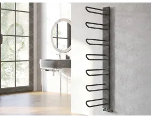 LOJIMAX designer towel warmers, PRUSIAS collection, Matte Antracit 