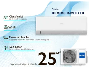 Conditioner HAIER REVIVE Plus DC Inverter R32 AS25RBAHRA-PL 1U25YESFRA-3 (Încălzire pana la -20°C)