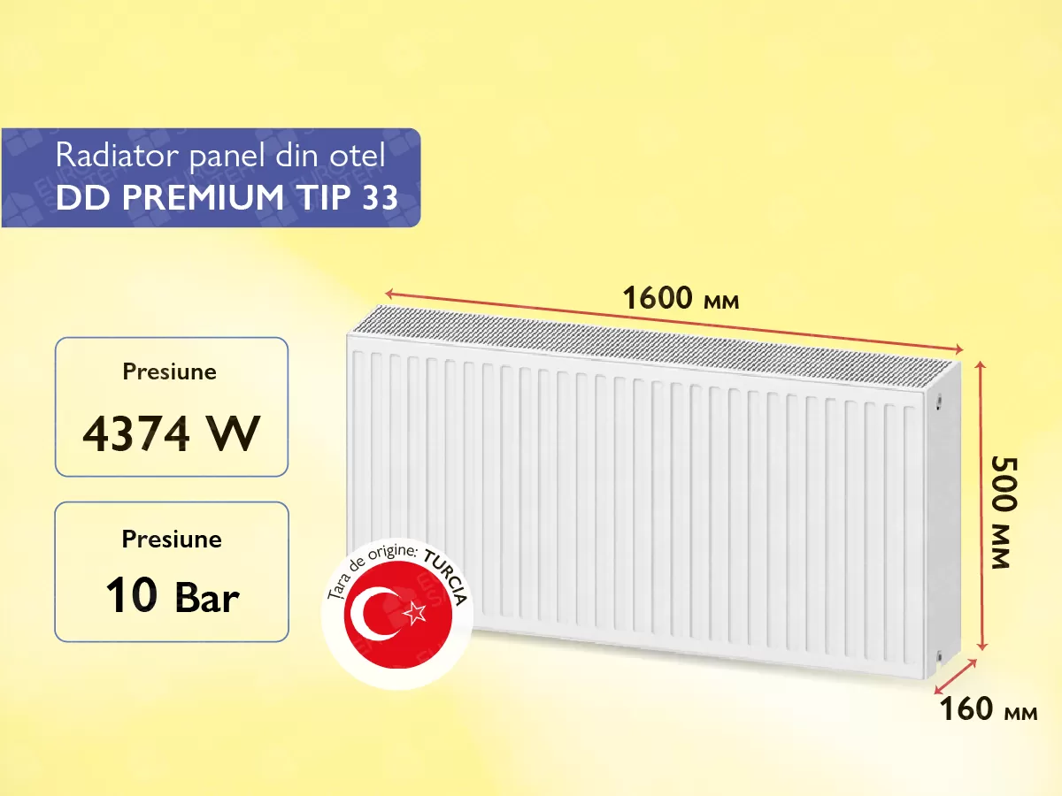 Steel panel radiator DD PREMIUM TIP 33 500x1600