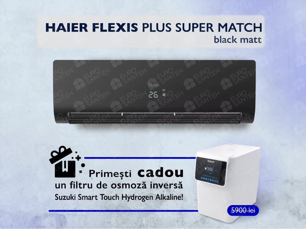 Conditioner HAIER FLEXIS Plus DC Inverter R32 Super Match AS35S2SF1FA-BH-1U35S2SM1FA (black matt) (Încălzire pana la - 20°C)