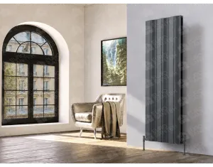 Designer radiator LOJIMAX AMAZONITE DOUBLE collection 1600x620 mm, Grey (Juniper)