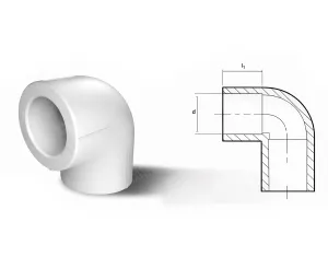 Polypropylene corner (PPR) 90° d.75 