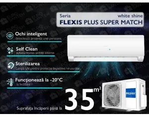 Conditioner HAIER FLEXIS Plus DC Inverter R32 Super Match AS35S2SF1FA-LW-1U35S2SM1FA (white shine) (Încălzire pana la - 20°C)