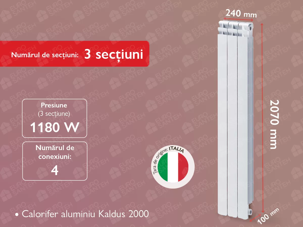 Aluminum radiator Kaldus 2000 (3 elem.)