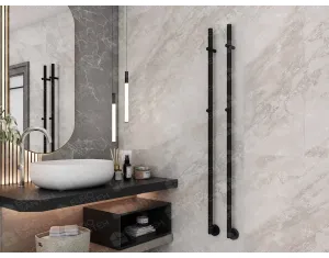 Uscător de prosoape de design CARISA, colecția DANTE, 1500x32 mm, Negru