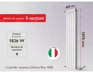 Aluminum radiator Ottimo Plus 1800 (5 elem.)