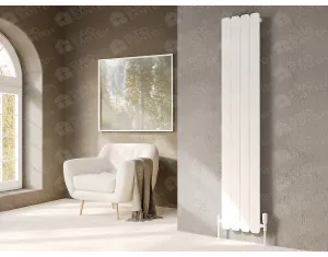 Designer radiator LOJIMAX, collection  SERRO height 500 mm. width 1439 mm. white mat