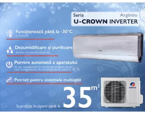 Conditioner GREE U-CROWN, SILVER Inverter GWH12UB-12000 BTU