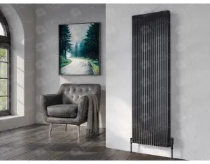 Designer radiators LOJIMAX, collection FIONA DOUBLE, black matte