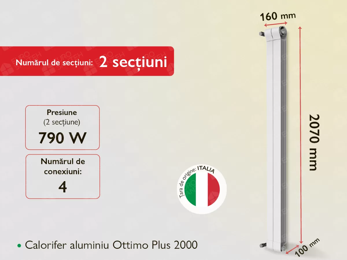 Calorifer aluminiu Ottimo Plus 2000 (2 elem.)