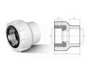 Racord din polipropilena (PPR) F d.25x1/2 