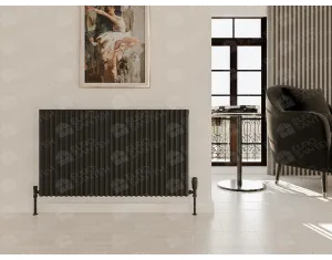 Designer radiators LOJIMAX, collection FIONA, black matte