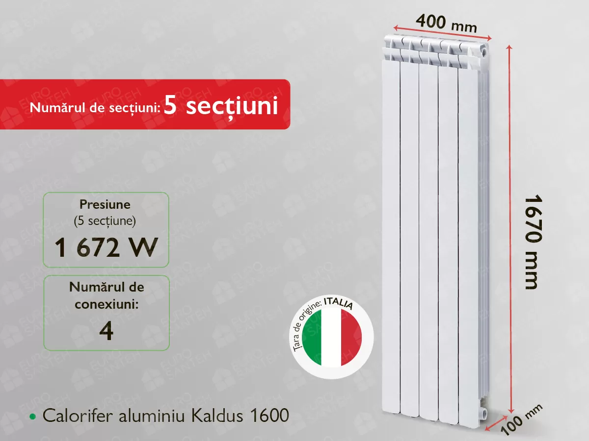 Aluminum radiator Kaldus 1600 (5 elem.)