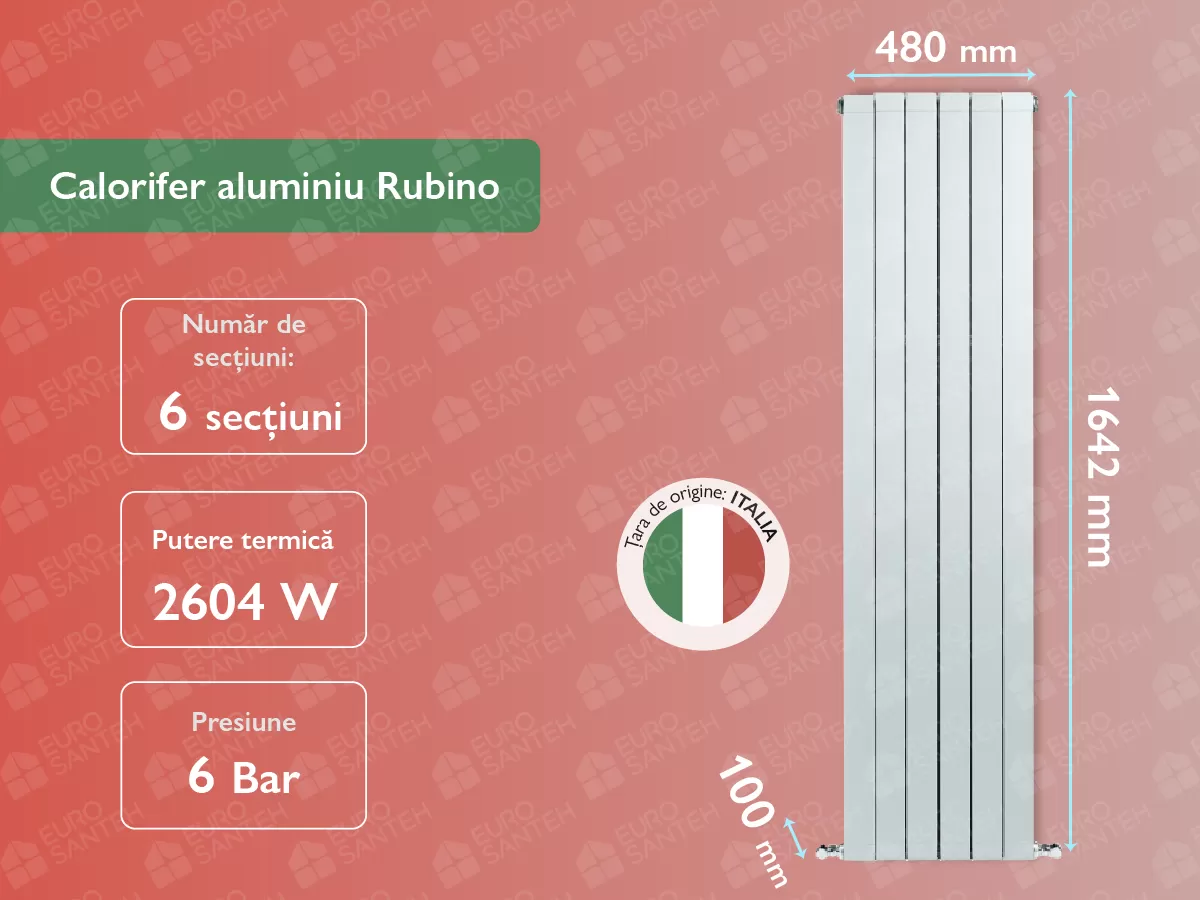 Calorifer aluminiu Rubino 1600 (6 elem.)