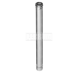 Труба дымоходная FERRUM д.130 мм, L-1000 мм (inox 430/0,5 мм)