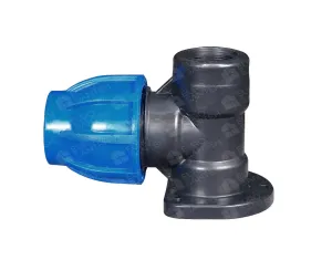 Wall-mounted compression elbow, polyethylene, PN 6 bar, d. 20 x 1/2" (female)