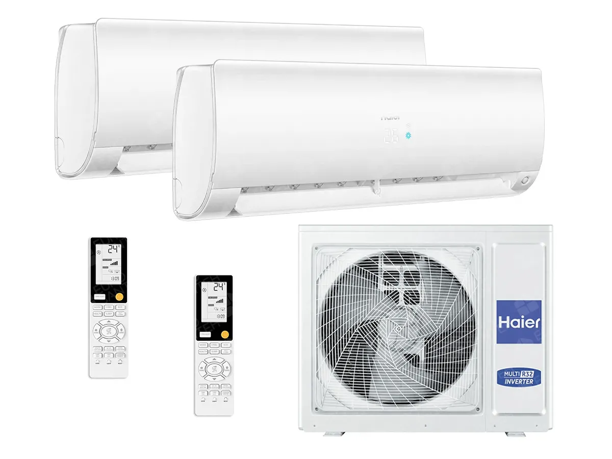 Set sistemului de climatizare Haier cu 2 unitati interioare 50 m²+25 m²