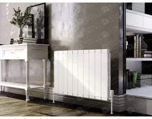 Designer radiator LOJIMAX, collection  GENOA DOUBLE height 200 mm. width 660 mm. white mat