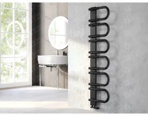 LOJIMAX designer towel warmers, collection PANA Black Matte