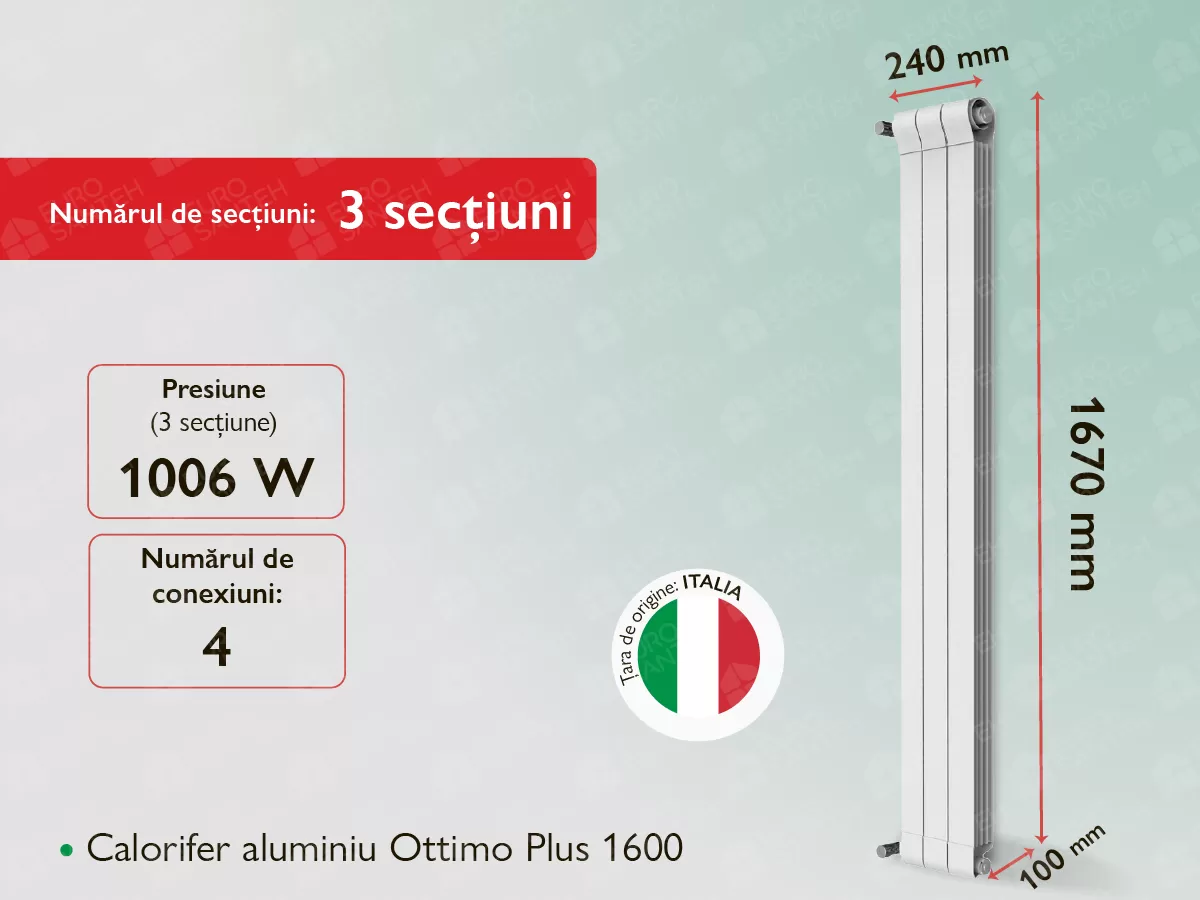 Aluminum radiator Ottimo Plus 1600 (3 elem.)