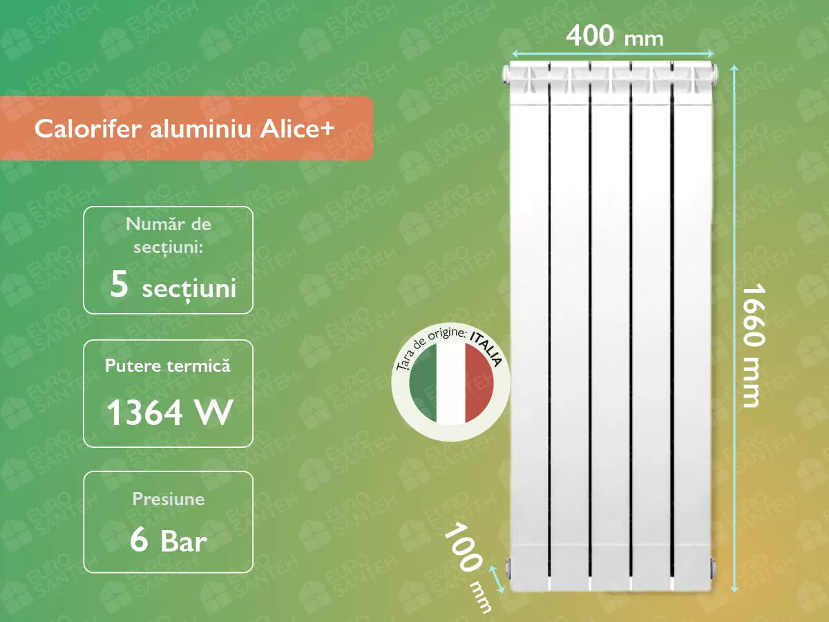 Calorifer aluminiu Alice+ 1600 (5 elem.)