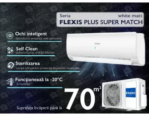 Conditioner HAIER FLEXIS Plus DC Inverter R32 Super Match AS71S2SF1FA-WH-1U71S2SR2FA (white matt) (Încălzire pana la - 20°C)