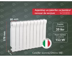 Aluminum radiator Ottimo 500