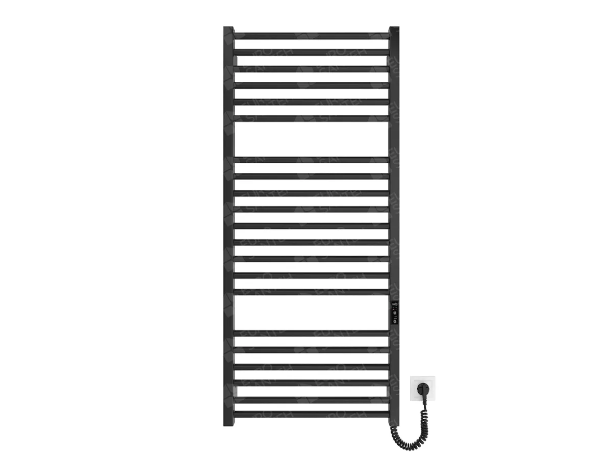 Electric heated towel rail LOJIMAX Platinum Black 500mm. 1000mm.