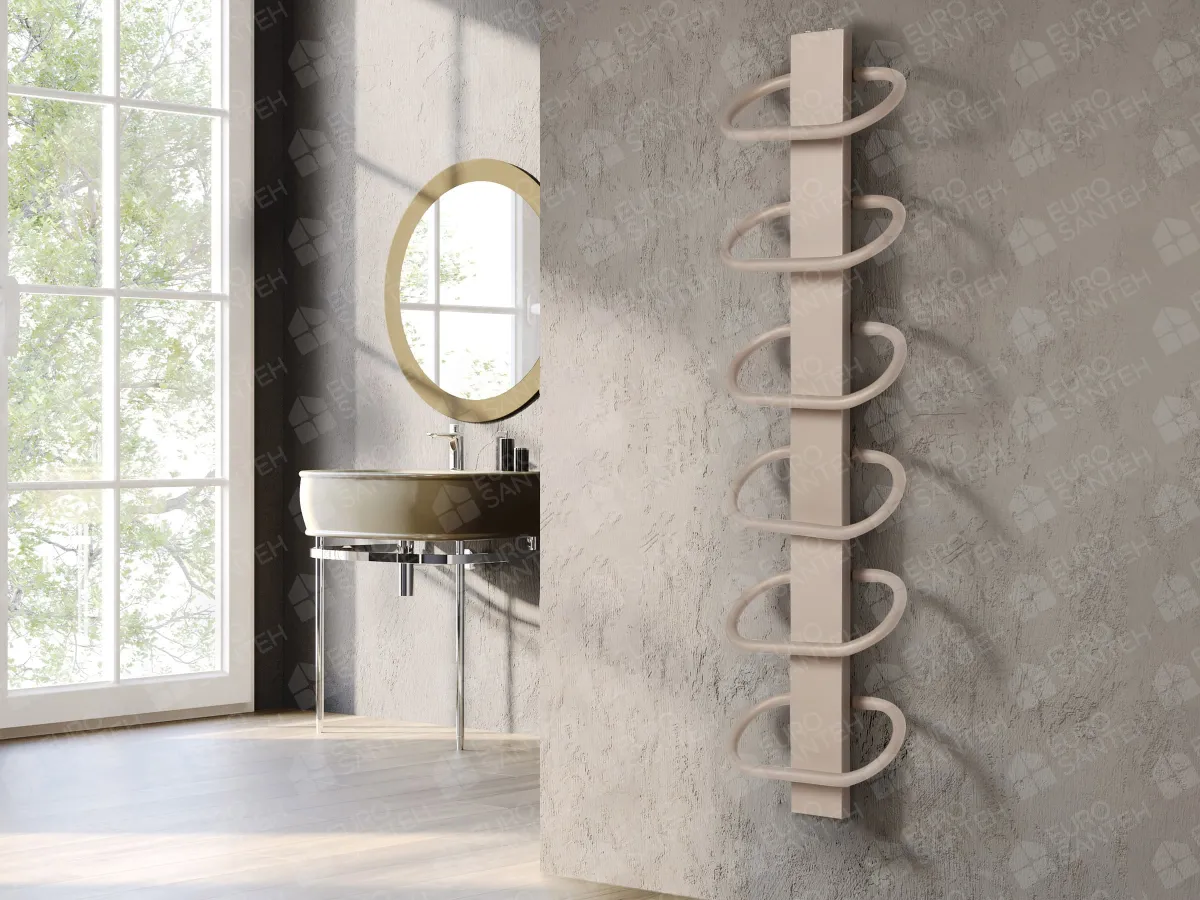 Designer towel warmer LOJIMAX, collection PEARL height 530 mm. width 400 mm. Kiwi matte