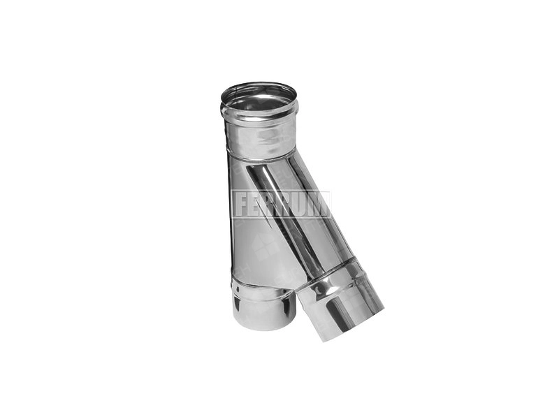 Teu 45° ne izolat pentru cos de fum FERRUM d.115 mm (inox 430/0,8 mm)