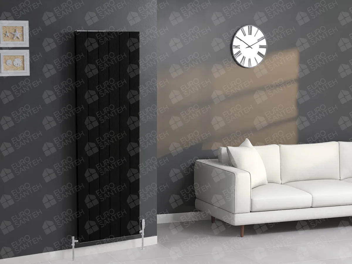 Designer radiator LOJIMAX, collection  KALSEDON DOUBLE height 800 mm. width 1135 mm. black mat
