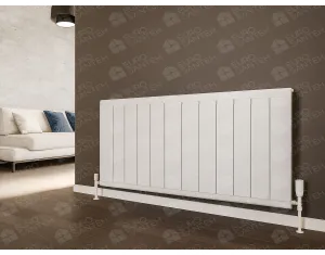 Designer radiator LOJIMAX, collection  KALSEDON LINE height 500 mm. width 1800 mm. black mat