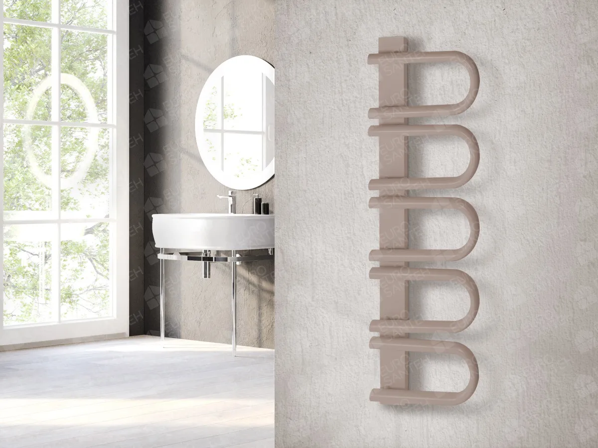Designer towel warmer LOJIMAX, collection PANA height 345 mm. width 520 mm. Kiwi matte
