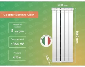Aluminum radiator Alice+ 1600 (5 elem.)