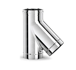 45 ° insulated tee for SOLINOX chimney d.150-200 (stainless steel 304/304)